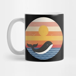 Retro whale sunset Mug